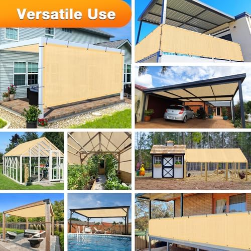 Artpuch Outdoor Pergola Shade Cover 5' X 14' Sun Shade Cloth with Grommets, 90% UV Protection Canopy Patio Privacy Screen (Customized Available) GN107, Wheat - Image 6