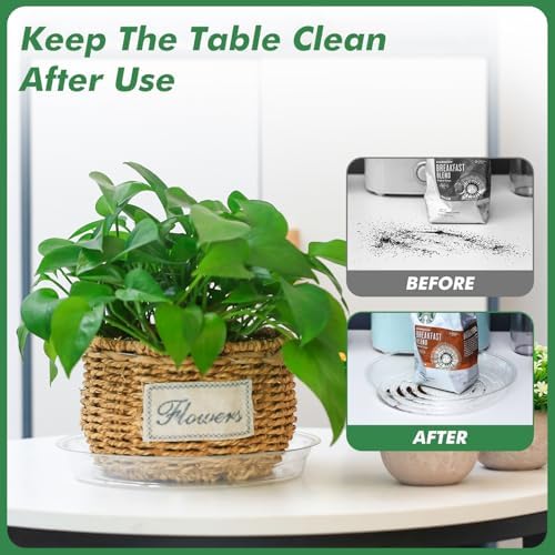 30 Pack Clear Plant Saucers for Indoors (10, 12, 14 inch) Flower Pot Saucers for Potted Plants Plant Plate Set Plant Trays for Indoors No Holes Plant Trays for Pots Bulk - Image 3