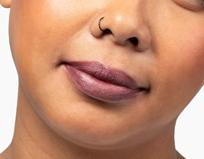 Aromi Metallic Liquid Lipstick | Chestnut Rose Lip Color with Shimmery Finish, Long-lasting + Long Wear, Mauve Shade, Waterproof, Vegan (Burgundy Quartz)