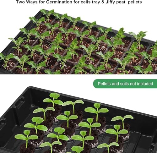 MIXC 5 Pack Seed Starter Tray, 200Cell Mini Propagator Greenhouse Grow Kit - Image 2