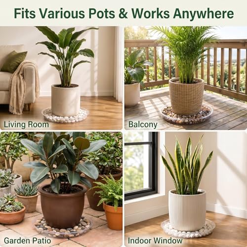 4 Pack 16 17 18 19 20 21 22 in Clear Plastic Plant Saucers for Indoors, Durable Plant Trays for Pots and Plant Water Catcher Tray with No Holes, Reusable Plastic Trays for Plants (21''-4Pack) - Image 7
