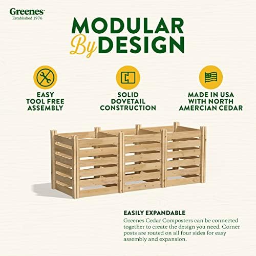 Greenes Fence Premium Cedar Wood Composter, 24" W x 24" L x 31" H (3/4" Thick) / 77.3 Gallons - Made in USA with North American Cedar - Image 4