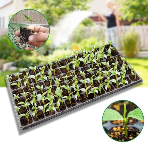 RooTrimmer 72 Cell Seed Trays, Thick Durable 72 Cell Plug Tray Seedling Plastic Nursery Tray for 1020 Flat Germination (10-Pack, 21"×11", 1.81" Height, Low) - Image 6