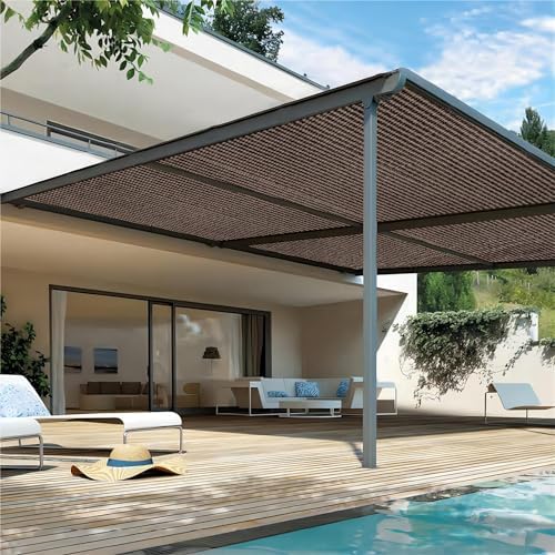 Shatex 90% Sun Shades for Patios 12x 16ft Shade Fabric Sun Shade Cloth Taped Edge with Grommets Sun-Block Mesh Shade for Pergola Cover Canopy Mocha, 12 Bungee Balls - Image 7