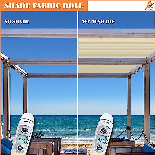 8' x 48' Sun Shade Roll Sun Shade Sunlight Blockage Cover for Outdoor Backyard Patio Pergola Greenhouse Plants (Beige) - Image 6