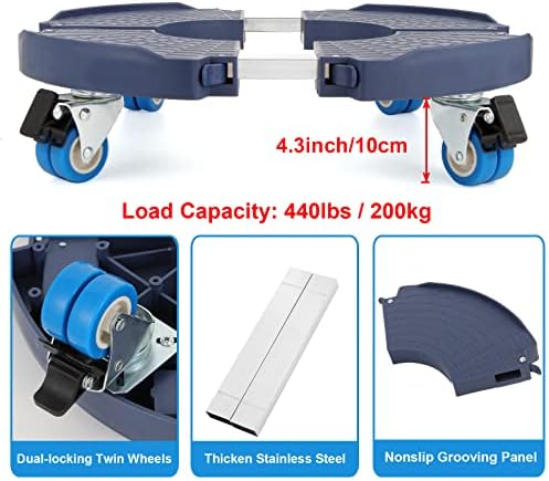W B D WEIBIDA Plant Caddy with Wheels, 440lbs Heavy Duty, Adjustable 15-21" - Image 6