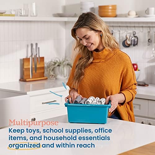 ECR4Kids Scoop Front Storage Bins, Multipurpose Organization, Contemporary, 10-Piece - Image 3
