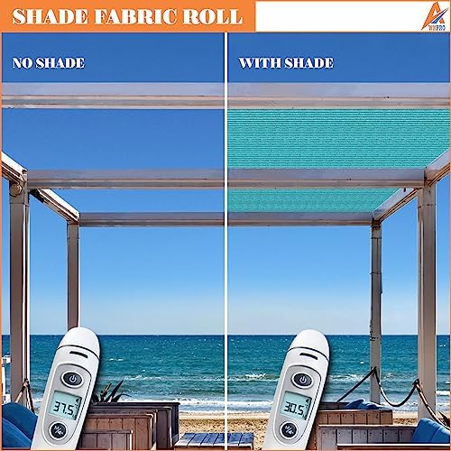 8' x 71' Sun Shade Roll Sun Shade Sunlight Blockage Cover for Outdoor Backyard Patio Pergola Greenhouse Plants (Turquoise) - Image 6