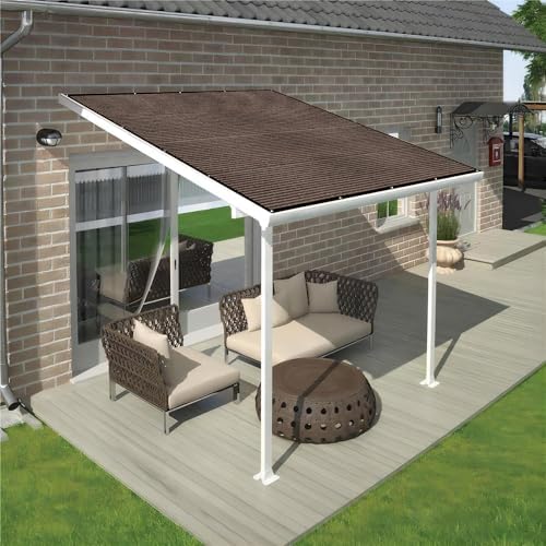 Shatex 90% Sun Shades for Patios 10x 10ft Shade Fabric Sun Shade Cloth Taped Edge with Grommets Sun-Block Mesh Shade for Pergola Cover Canopy Mocha, 12 Bungee Balls - Image 6