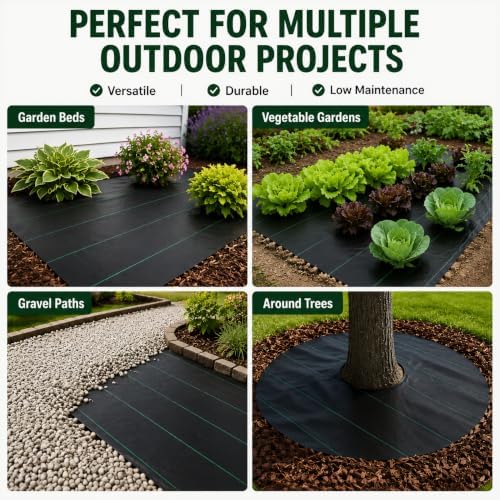 6FTx300FT Weed Barrier Landscape Fabric Heavy Duty 5oz Pro Ground Cover Mat - Image 6