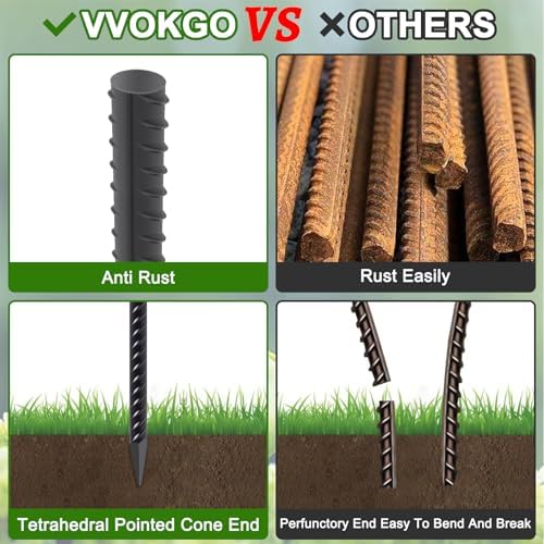 VVOKGO Straight Rebar Stakes 24 Inch Ground Concrete Form Stakes Heavy Duty - Image 3