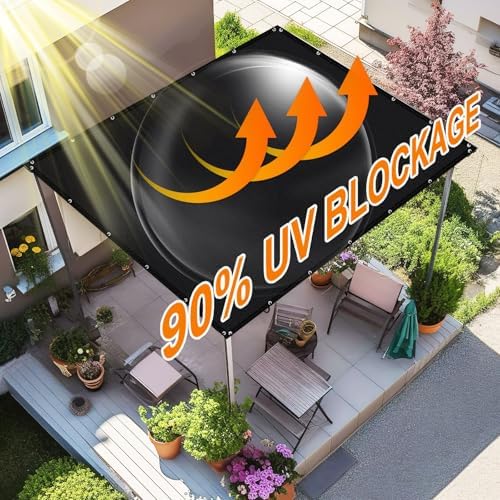 Artpuch 90% Sun Shade Cloth, 8 x 12 FT Pergola Shade Cover Canopy with Grommets, Sun Screen Fabric Tarp for Patio, Outdoor, Garden, Backyard, Black - Image 3