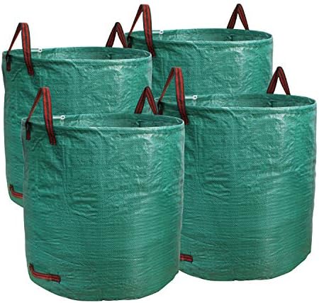Professional 4-Pack 132 Gallon Gardening Bags for Lawn Yard, Extra Large Reusable Leaf Bags, Waste and Trash Container by PHYEX