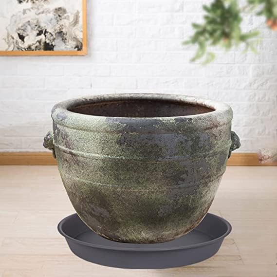 6 Pack of 12 inch Plant Saucer Gray, Heavy Duty Plastic Plant Saucer 12 inch Round, Durable Plant Tray for Pots, Flower Saucers for Indoors, Plant Trays for Planter 11"/12" (12", Cement Gray) - Image 7