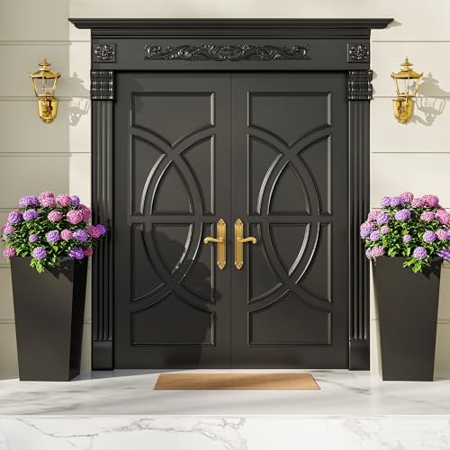 30 Inch Tall Planters Set of 2, Large Black Indoor Outdoor Flower Pots for Front Porch, Modern Tall Plant Containers with Drainage Holes, Water Level Indicator & Inner Bucket, Patio Deck Balcony Decor - Image 6