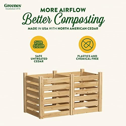 Greenes Fence Premium Cedar Wood Composter, 24" W x 48" L x 31" H (3/4" Thick) / 154.6 Gallons - Made in USA with North American Cedar - Image 2
