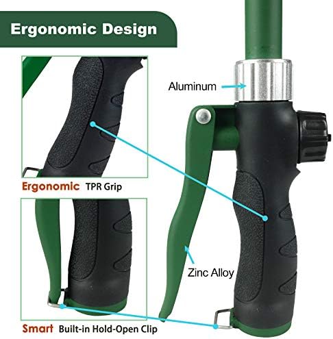 Heavy Duty 28 Inch Watering Wand with Pivoting Head, Adjustable Garden Hose Water Sprayer Wand with Ergonomic Handle, Spray 6 Watering Patterns, Perfect for Watering Seedling Beds, Flowers - Image 5