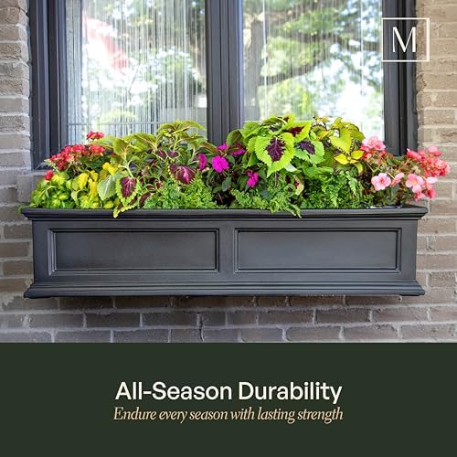 Mayne Fairfield 48in Self-Watering Rectangular Window Box Planter, Gray - Image 4