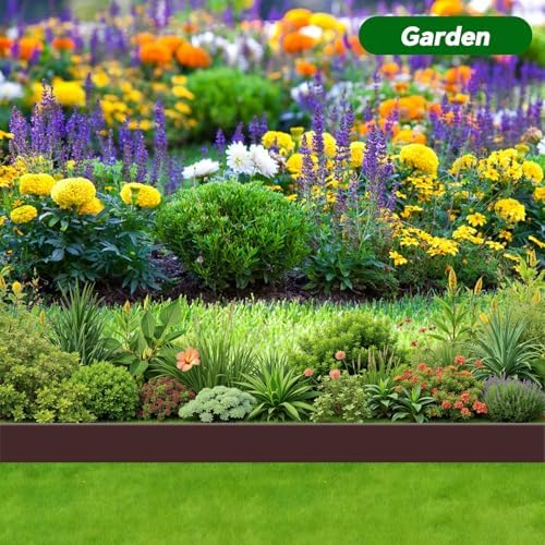 Garden Edging Border, 2In x 100 FT Landscape Edging with 90 Spikes, Brown - Image 7