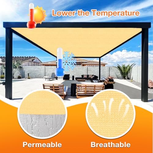 Artpuch Outdoor Pergola Shade Cover 22x24 FT Sun Shade Cloth with Grommets Sand 90% UV Protection Canopy Patio Privacy Screen (Customized Available) - Image 4
