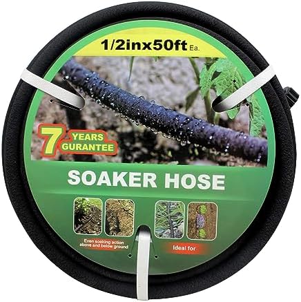 Taisia 1/2" Soaker Hose 50 ft Round Rubber Garden Soaker Hoses by Taisia