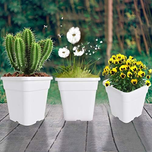 Square Nursery Pots Plant Pots Grow Pots Nursery Container for Planting Soil Plants 3.15 Gallon 10Pcs - Image 6