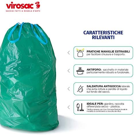 Virosac - Gransacco - Robust, Durable Bags Ideal for Gardening. Equipped with Practical Handles - 20 Green Bags 80x115 cm - Image 4