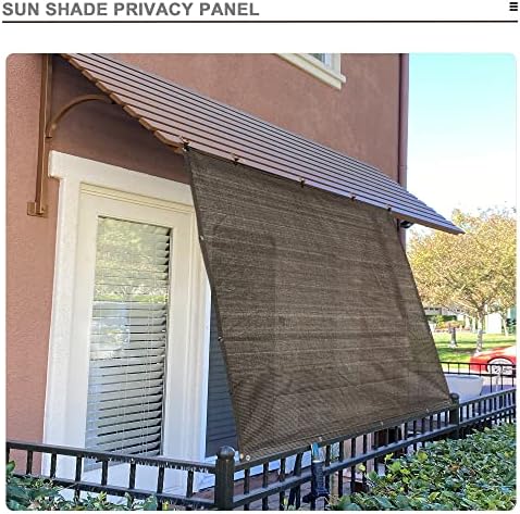Alion Home Sun Shade Panel Privacy Screen with Grommets on 4 Sides for Outdoor, Patio, Awning, Window Cover, Pergola (8' x 8', Mocha Brown) - Image 5