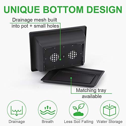 GROWNEER Bonsai Training Pots 3 Packs 9Inch with Drainage Humidity Trays, Bonsai Tree Starter Kits with 1 Repotting Mat, Growing Planter Set for Garden, Yard, Balcony, Office, Living Room - Image 3