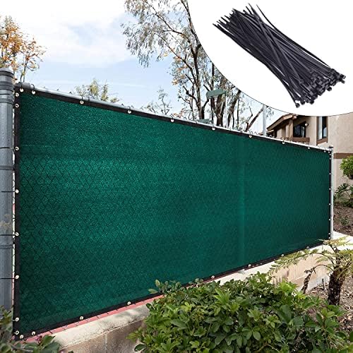 Royal Shade Custom Size 6' x 122' Green Fence Privacy Screen Windscreen Cover Netting Mesh Fabric Cloth - Cable Zip Ties Included (We Make Custom Size) by RoyalShade
