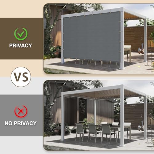 LOVE STORY 8x20 FT Sun Shade Cloth with Grommets for Patio, Dark Grey - Image 2