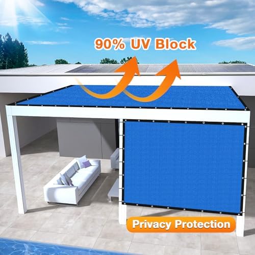 Artpuch Outdoor Pergola Shade Cover 4' X 6' Sun Shade Cloth with Grommets, 90% UV Protection Canopy Patio Privacy Screen (Customized Available) GN107, Blue - Image 3