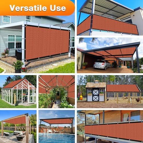 Artpuch 90% Sun Shade Cloth, 10 x 15 FT Pergola Shade Cover Canopy with Grommets, Sun Screen Fabric Tarp for Patio, Outdoor, Garden, Backyard, Rust Red - Image 6