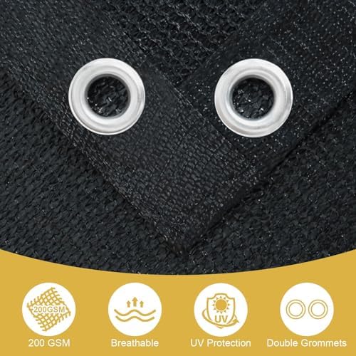 Shade&Beyond 90% Sun Shade Cloth with Grommets, 10' X 14' Pergola Shade Cover Canopy, Mesh Tarp Sun Screens for Patio, Outdoor, Garden, Backyard, Black - Image 5