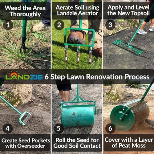 Landzie - Lawn Aerator Tool 42" Set, Hollow & Spike Tines - Image 5