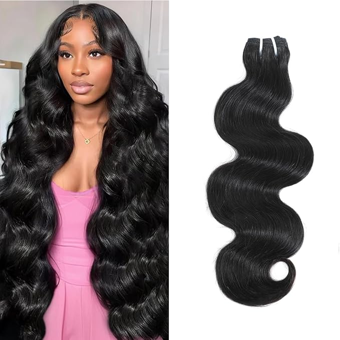 16A Raw Human Hair Bundles,18 Inch 1 Bundles Body Wave Bundles Human Hair,100% Unprocessed Brazilian Virgin Hair,Quick Weave,Hair Extensions Natural Black For Women,3X Longer Lifespan