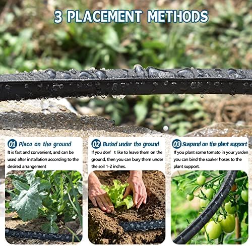 4-Pack Flat Soaker Hose 25FT for Garden Beds Linkable - Image 6