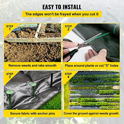 Happybuy 6.5FTx300FT Premium Weed Barrier Landscape Fabric Heavy Duty, 3OZ Woven Geotextile Fabric, High Permeability Good for Weed Blocker Gardening Mat, Driveway Fabric, Garden Weed Control Cloth - Image 5