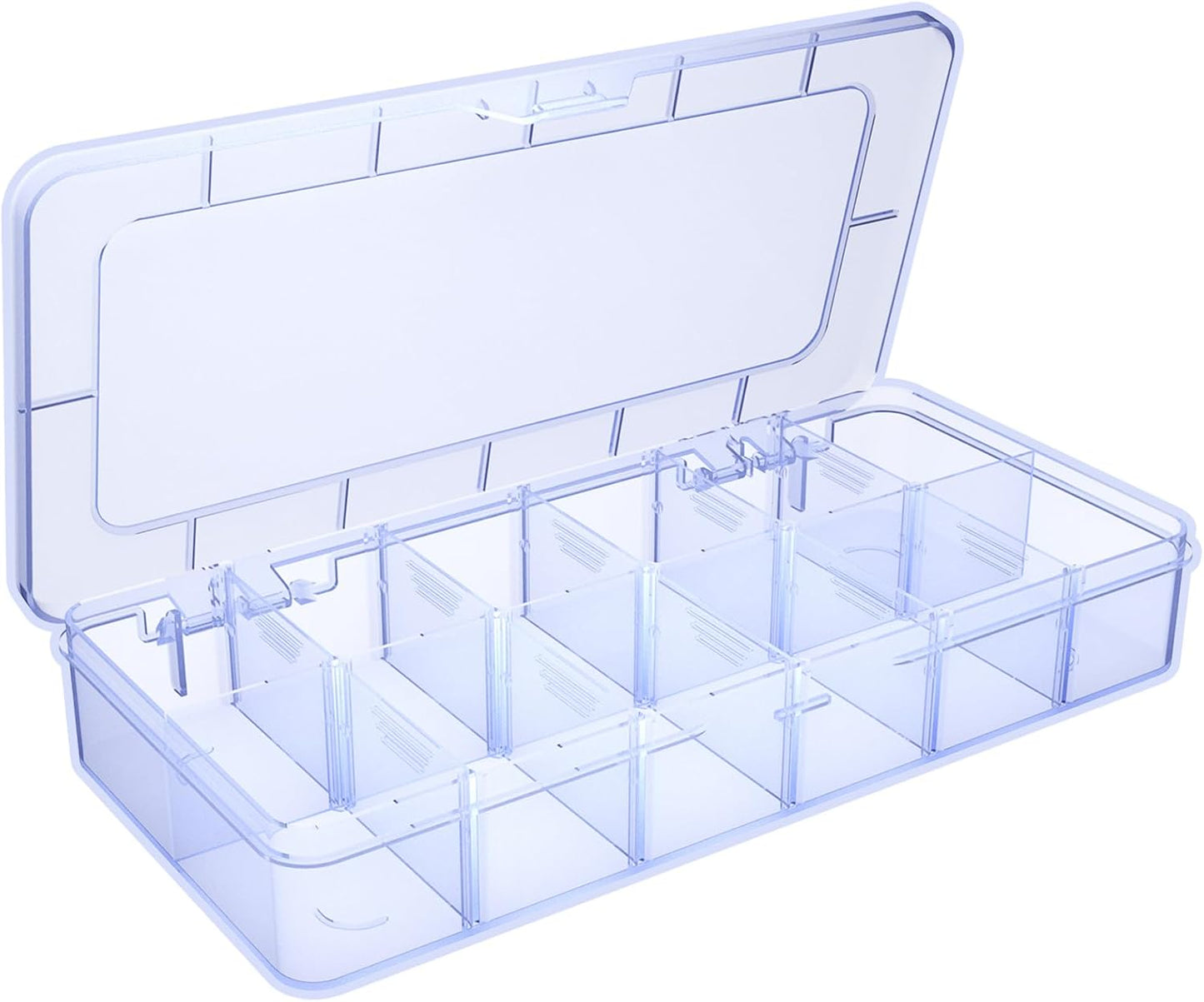 Plastic Organizer Box,12 Grids Clear Bead Organizer Compartment Box with Removable Dividers for Parts,Bead Storage Earring Container Tool Hair Accessories
