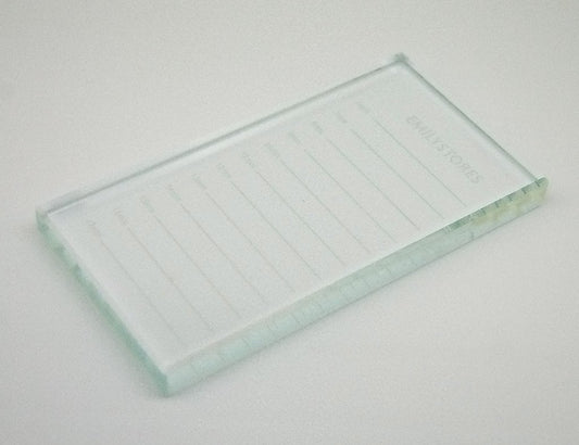Crystal Tray Glass Eye Lash Stand Pallet Holder for Eyelash Extensions 4.5X2.5X0.4 Inch 1PC
