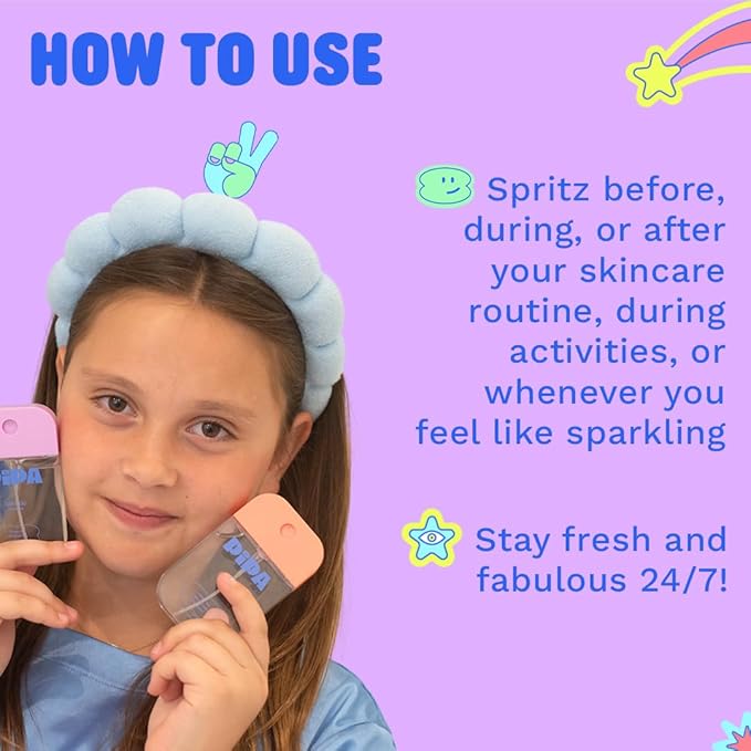 Pipa Skincare Glow Go Facial Mist 30 ml | Organic Rose Water Toner Spray | Alcohol-Free Balancing & Hydrating Face Mist for Kids & Tweens Ages 8 to 13 | Soothes & Refreshes Skin Daily