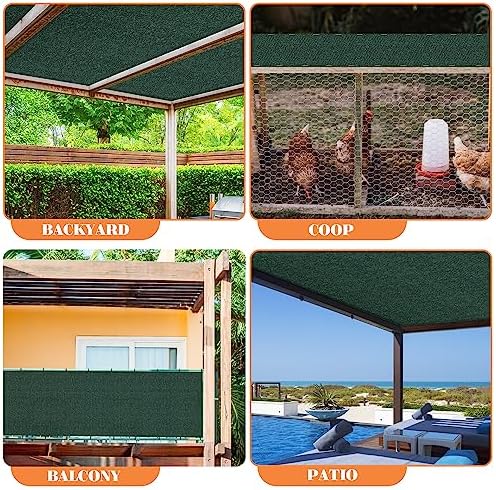 8' x 14' Sun Shade Roll Sun Shade Sunlight Blockage Cover for Outdoor Backyard Patio Pergola Greenhouse Plants (Green) - Image 5