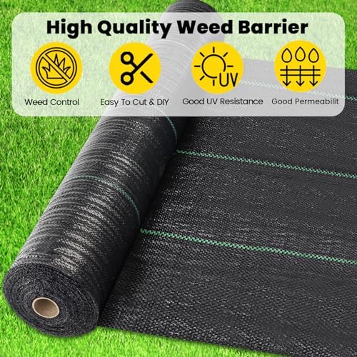 4ft x 300ft Weed Barrier Landscape Fabric Heavy Duty Premium Weed Control Fabric Durable & Eco-Friendly Weed Block Gardening Mat Landscaping Fabric - Image 2