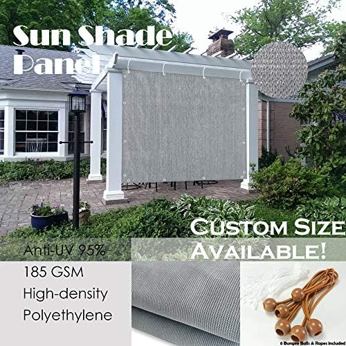 Alion Home Sun Shade Panel Privacy Screen with Grommets on 4 Sides for Outdoor, Patio, Awning, Window Cover, Pergola (12' x 10', Light Grey) - Image 5