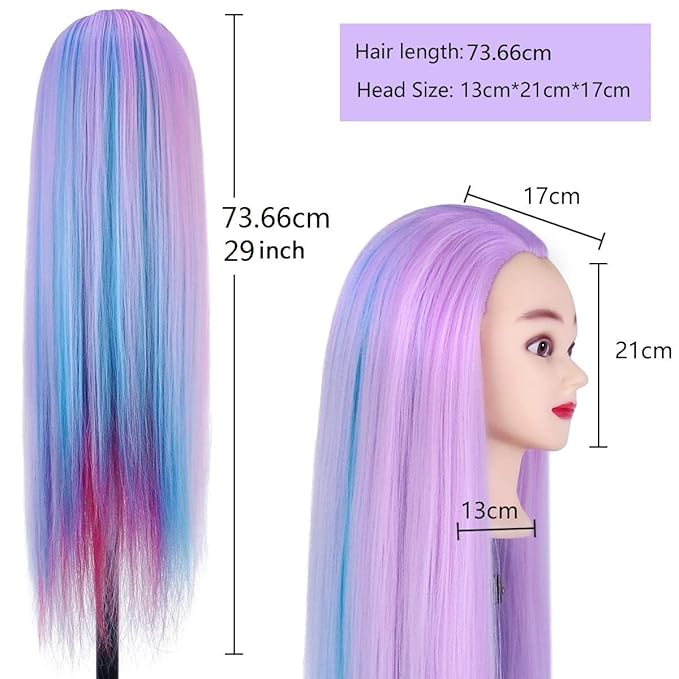 Mannequin Head, Beauty Star 29inch Doll Heads with Long Hair for Practice Braiding Styling, Cosmetology Hairdressing Training Heads with Clamp Holder and Braiding Kit