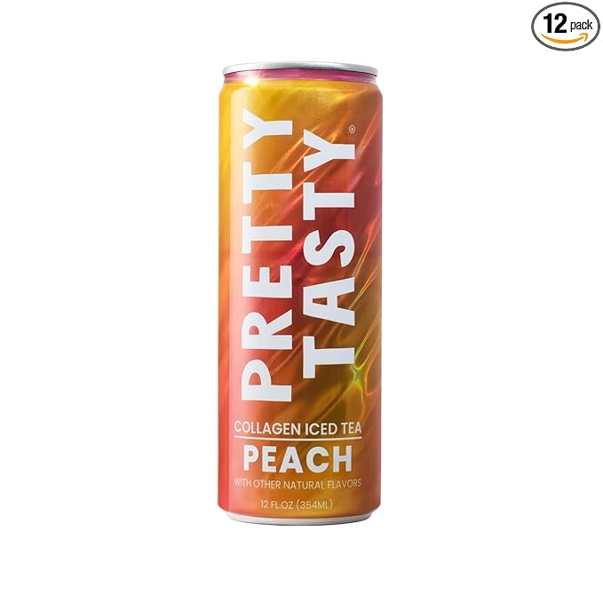 Pretty Tasty Radiance Collagen Tea - Beauty and Wellness - 10g Collagen Peptides Mix - (12 Pack) Peach