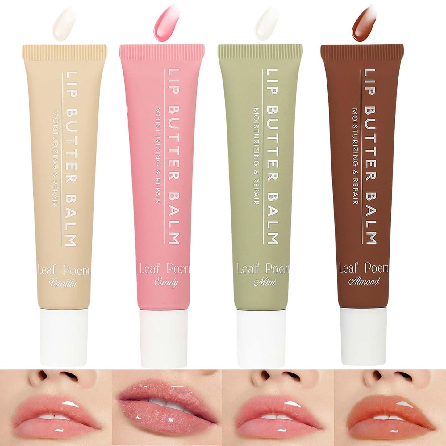 Tinted Lip Butter Balm 4 Pcs Moisturizing Natural Lip Balm Contains Shea Butter Hydrating Lip Balm Lip Care For Dry Lips