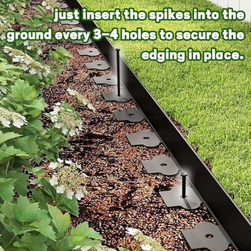 Mars Villa Landscape Edging, 4 Inch Tall 40FT Garden Edging Border Kit - Image 4