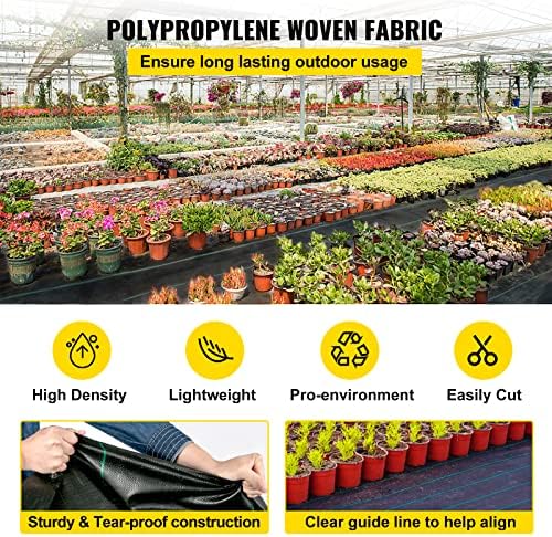 Happybuy 6.5FTx300FT Premium Weed Barrier Landscape Fabric Heavy Duty, 3OZ Woven Geotextile Fabric, High Permeability Good for Weed Blocker Gardening Mat, Driveway Fabric, Garden Weed Control Cloth - Image 3