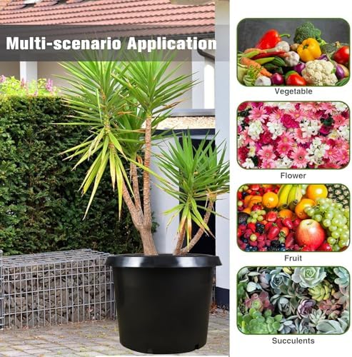 HOSTIC 20 Gallon Flexible Nursery Pots 5 PCS Gallon Pot with Drainage Holes - Image 6